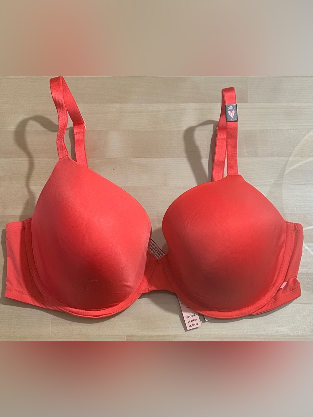 Victoria's Secret Bright Red Molded T-Shirt Bra